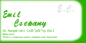 emil csepany business card